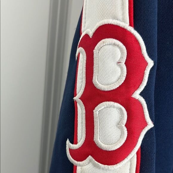Majestic Red Sox Navy Zipper Jacket Front Pockets - Picture 6 of 7